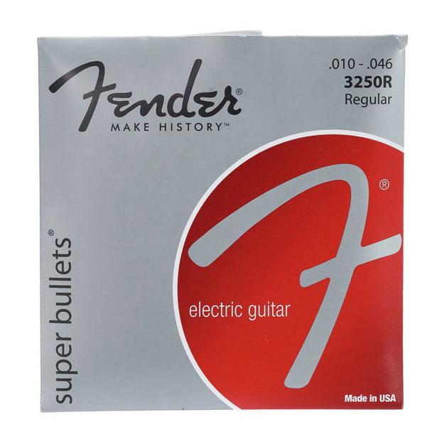 fender electric guitar strings fender 3250r super bullets nickel plated steel bullet end electric guitar strings 10 - 46 gauge
