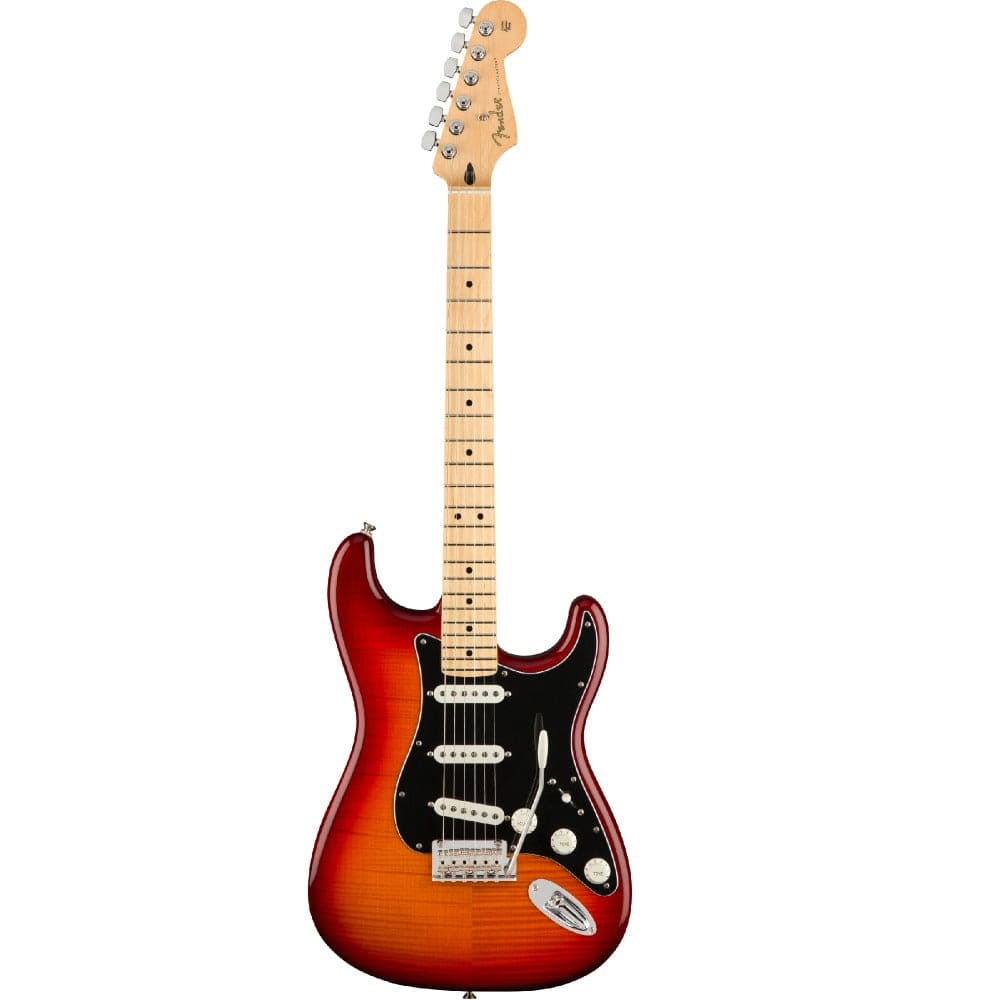 fender electric guitars aged cherry burst / maple fender player stratocaster plus top electric guitar #color_aged-cherry-burst,fingerboard_maple