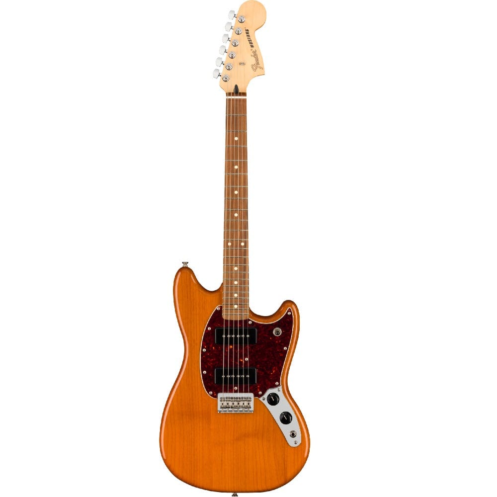 fender electric guitars aged natural / pau ferro fender player mustang 90 6-string electric guitar