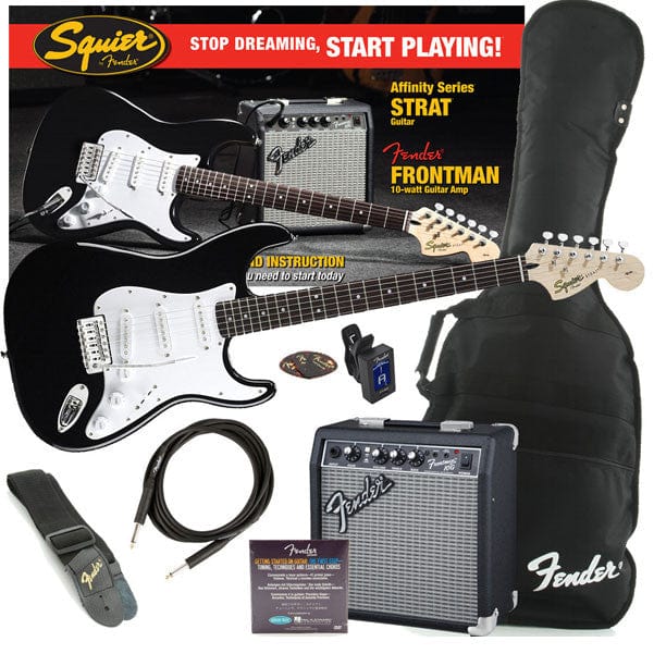 fender electric guitars black high gloss fender squier affinity stratocaster electric guitar pack with amplifier