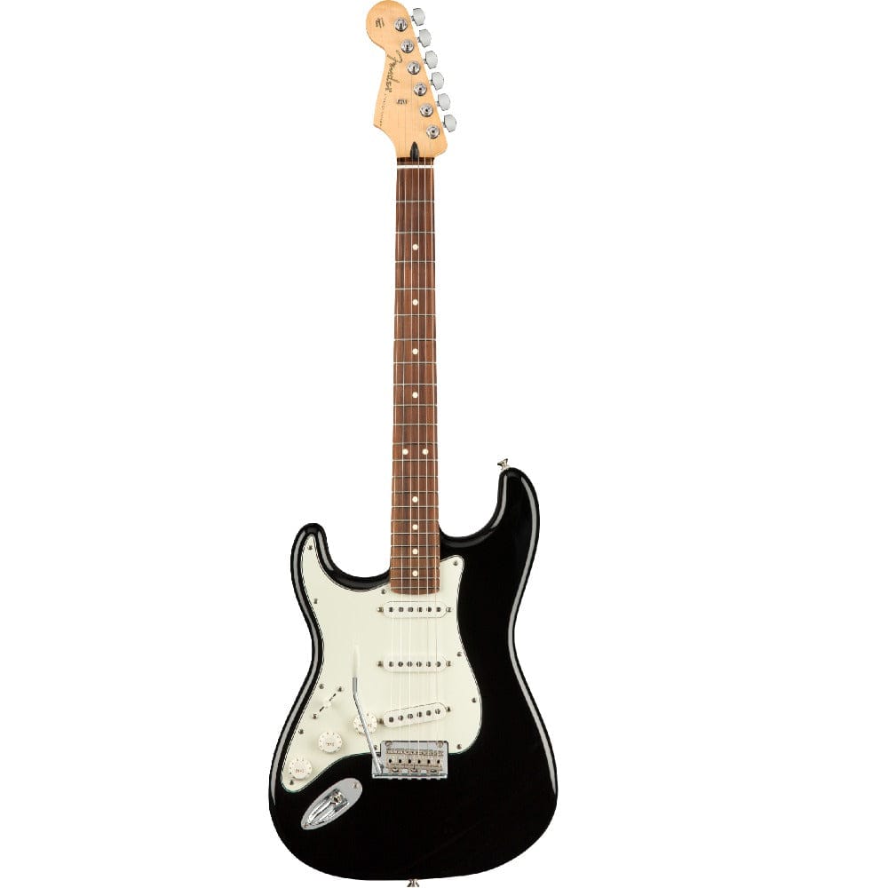 fender electric guitars black / pau ferro fender player stratocaster 6 string electric guitar - left handed