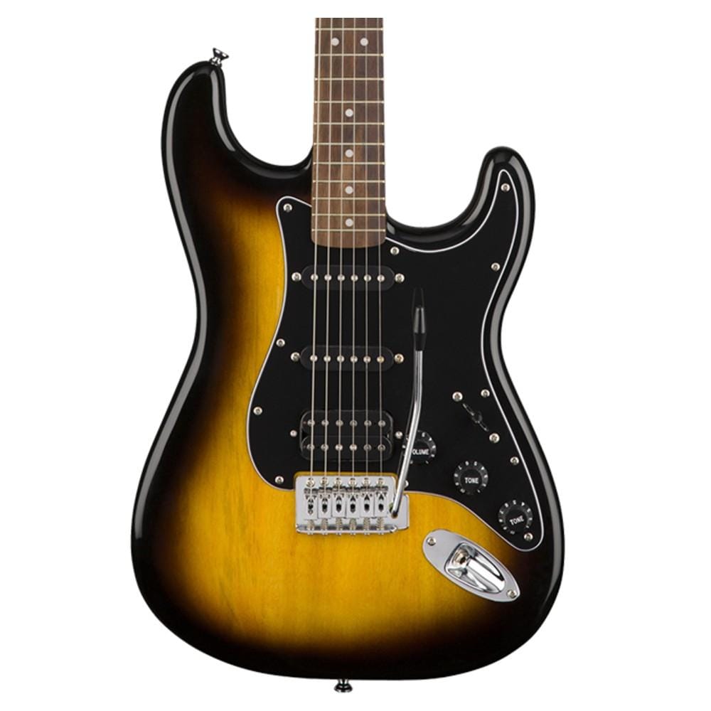 fender electric guitars bundles fender squier affinity series 6 string stratocaster hss electric guitar pack with gigbag & amplifier #color_brown-sunburst