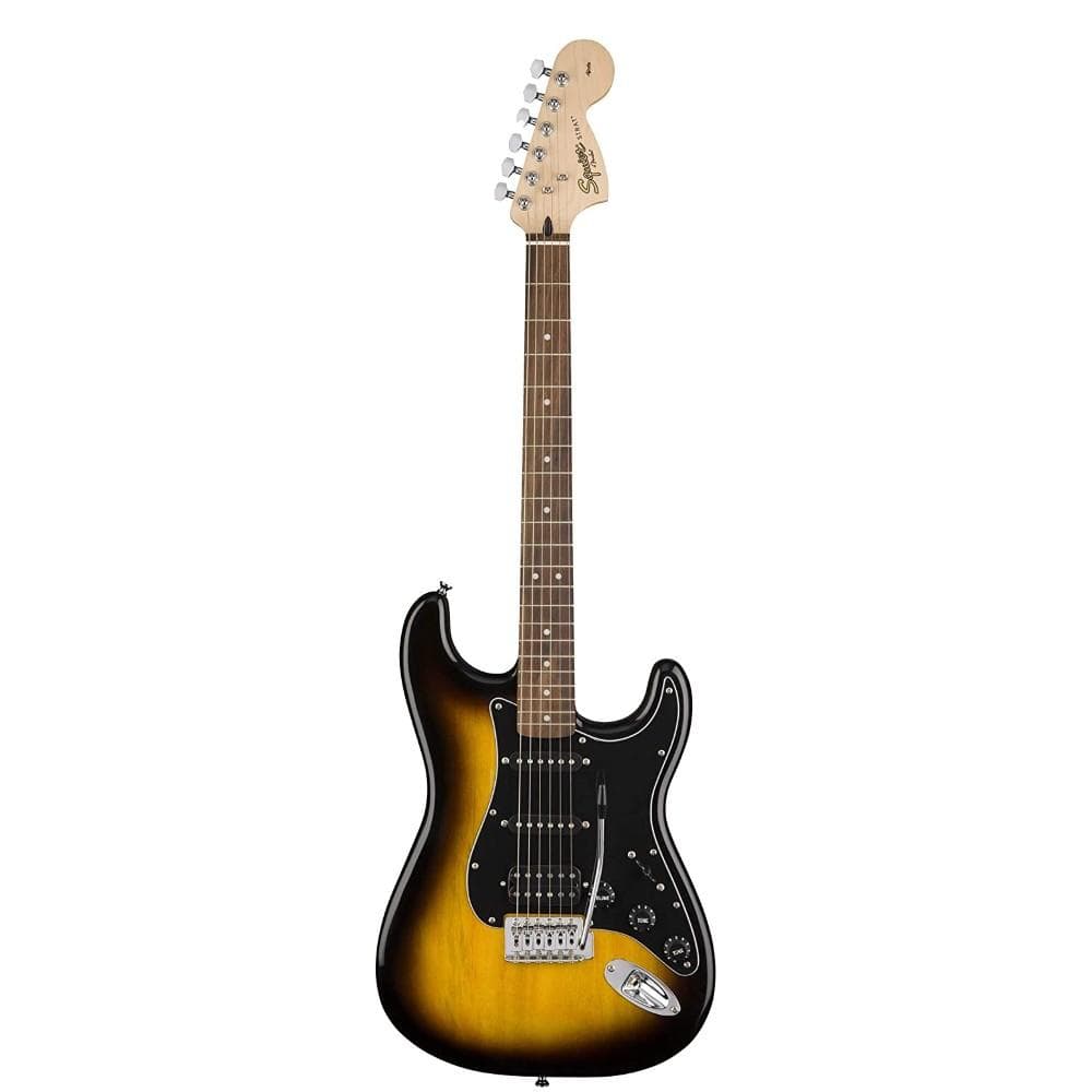 fender electric guitars bundles fender squier affinity series 6 string stratocaster hss electric guitar pack with gigbag & amplifier #color_brown-sunburst