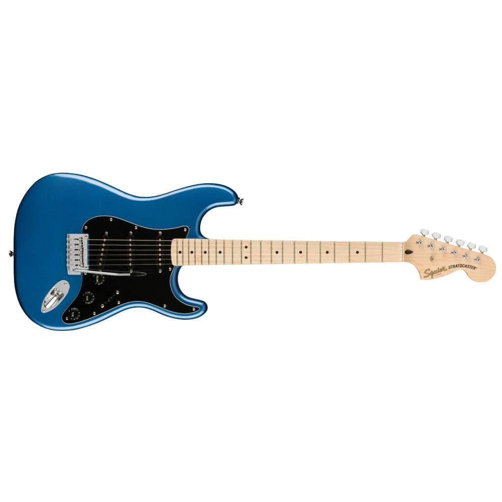 Fender Electric Guitars Bundles Fender Squier Affinity Series Stratocaster Electric Guitar with Gigbag, Strap, Pick, Cable, Cloth and Tuner, Ebook #color_lake-placid-blue,fretboard_maple