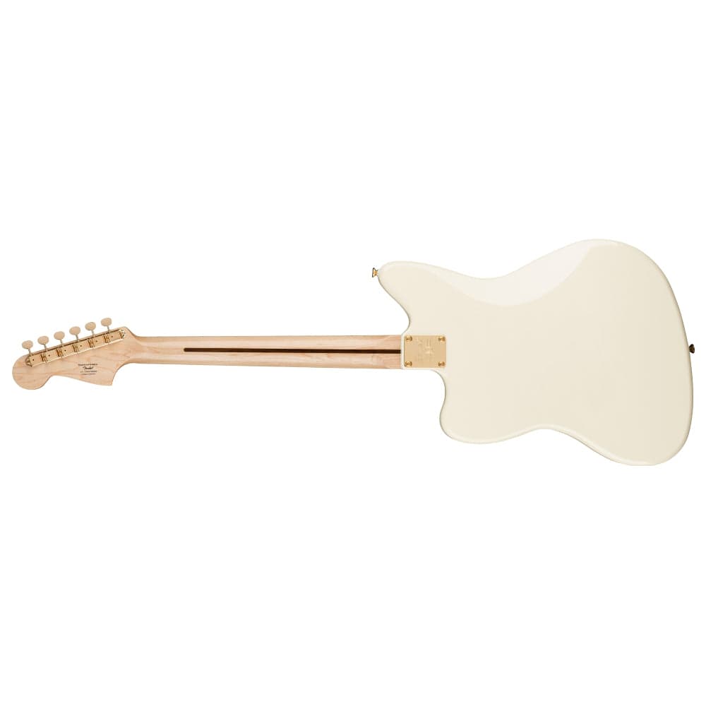 fender electric guitars fender 40th anniversary jazzmaster gold edition 6 string electric guitar #color_olympic-white