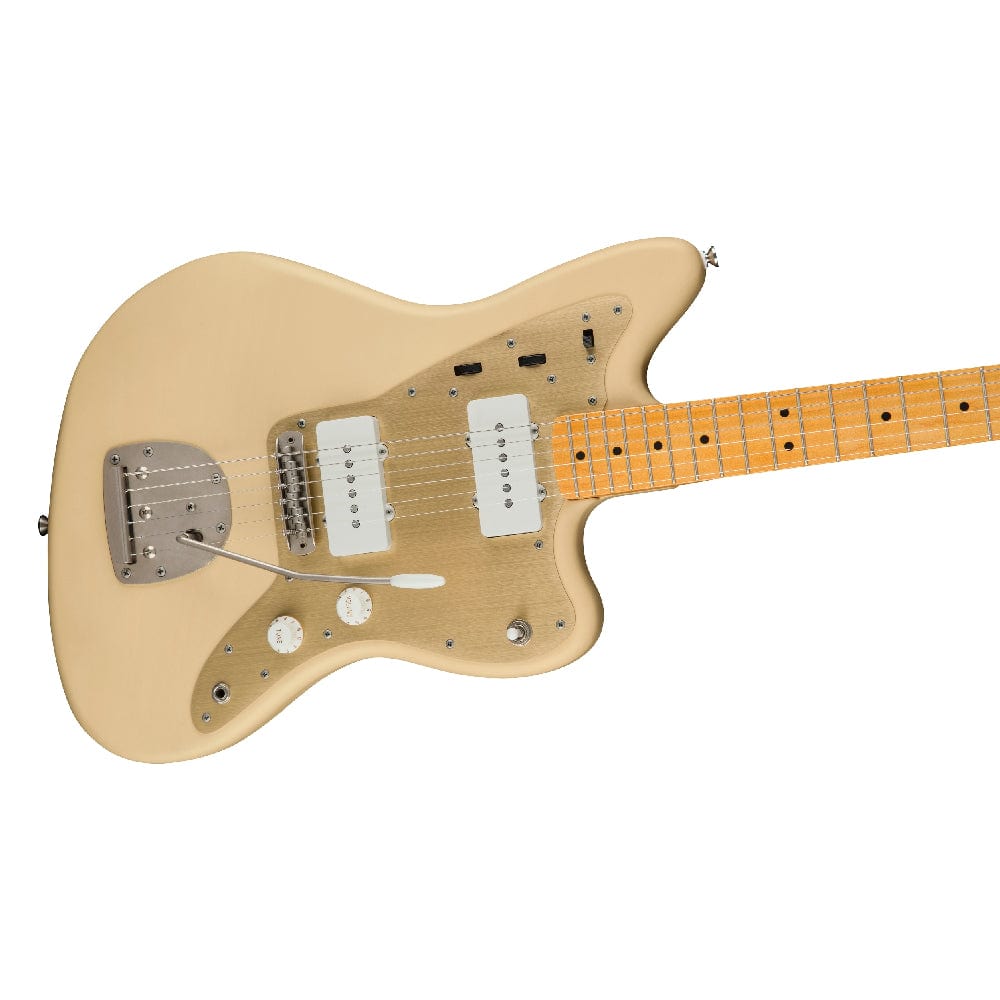 fender electric guitars fender 40th anniversary jazzmaster vintage edition 6 string electric guitar #color_satin-desert-sand