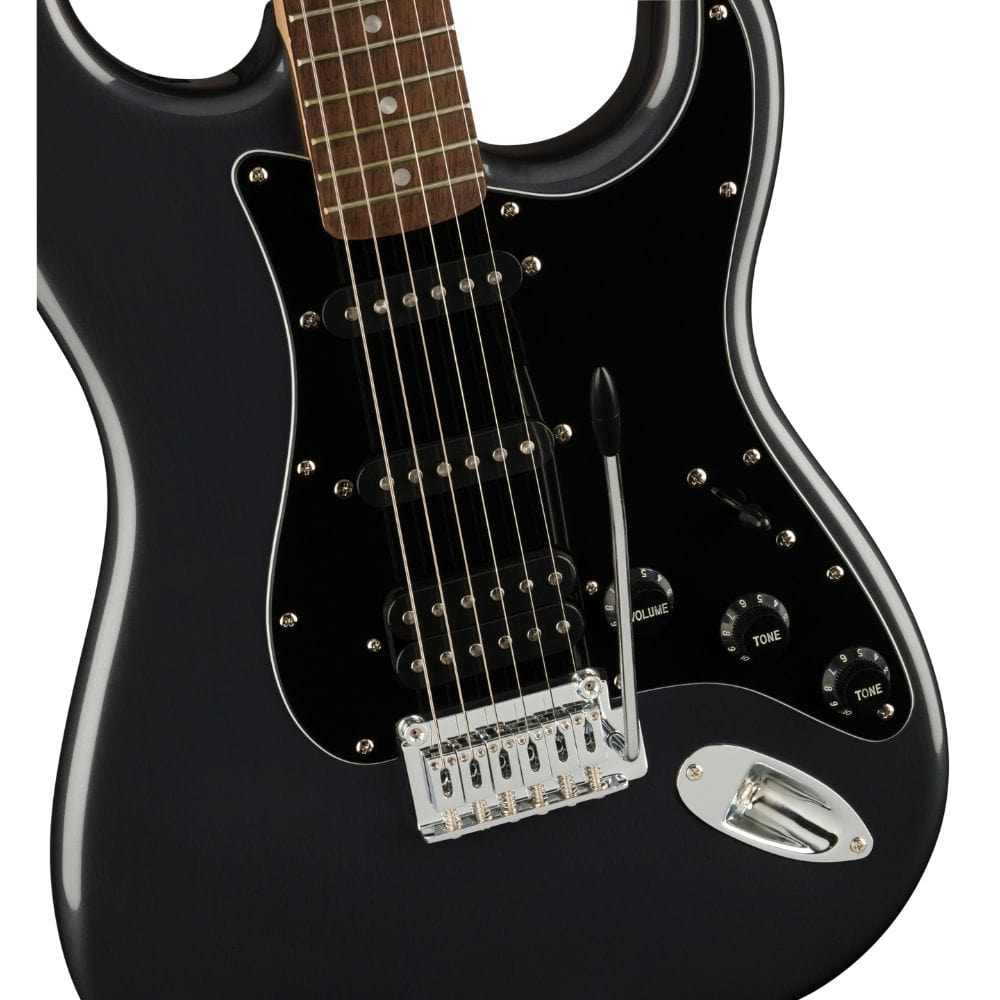 fender electric guitars fender affinity series stratocaster hss pack 6 string electric guitar - lake placid blue#color_charcoal-frost-metallic