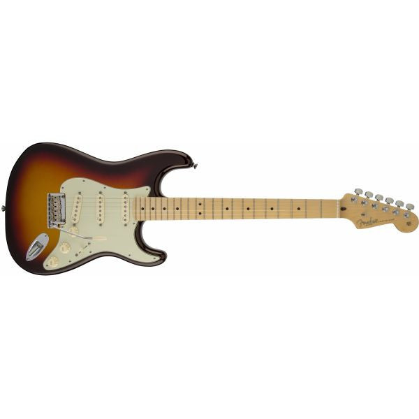 fender electric guitars fender american deluxe stratocaster plus electric guitar, maple fingerboard, mystic 3-color sunburst