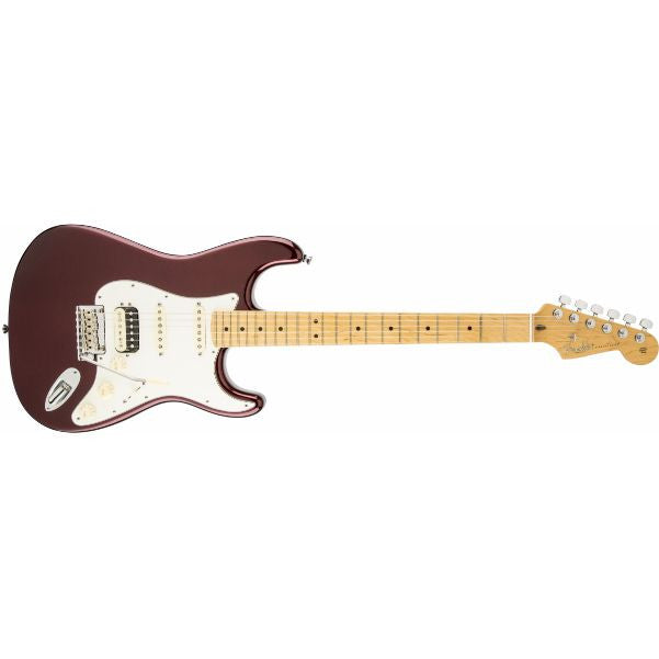 fender electric guitars fender american standard stratocaster electric guitar hss shawbucker, maple fingerboard, bordeaux metallic
