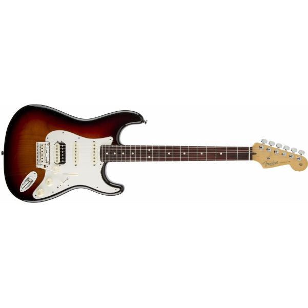 fender electric guitars fender american standard stratocaster electric guitar hss shawbucker, rosewood fingerboard, 3-color sunburst