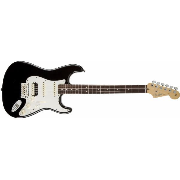 fender electric guitars fender american standard stratocaster electric guitar hss shawbucker, rosewood fingerboard, black
