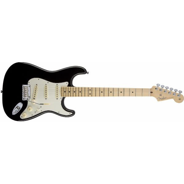 fender electric guitars fender american standard stratocaster electric guitar, maple fingerboard, black