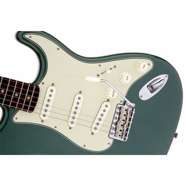 fender electric guitars fender american vintage '59 stratocaster electric guitar, slab rosewood fingerboard, sherwood green metallic