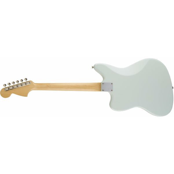 fender electric guitars fender american vintage '65 jaguar electric guitar, bound round-lam rosewood fingerboard, sonic blue