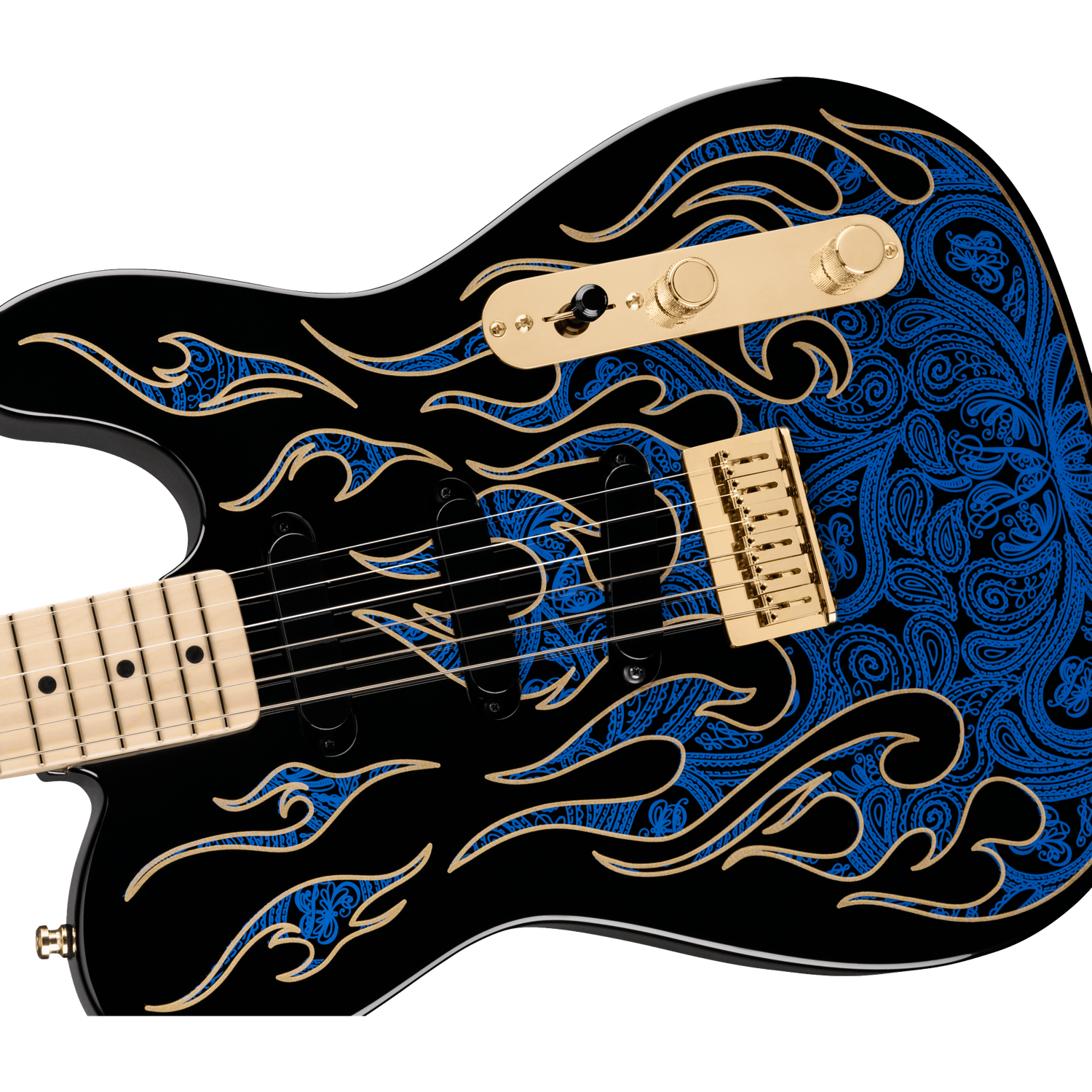 Fender Electric Guitars Fender James Burton Telecaster Electric Guitar, Maple Fingerboard, Blue Paisley Flames