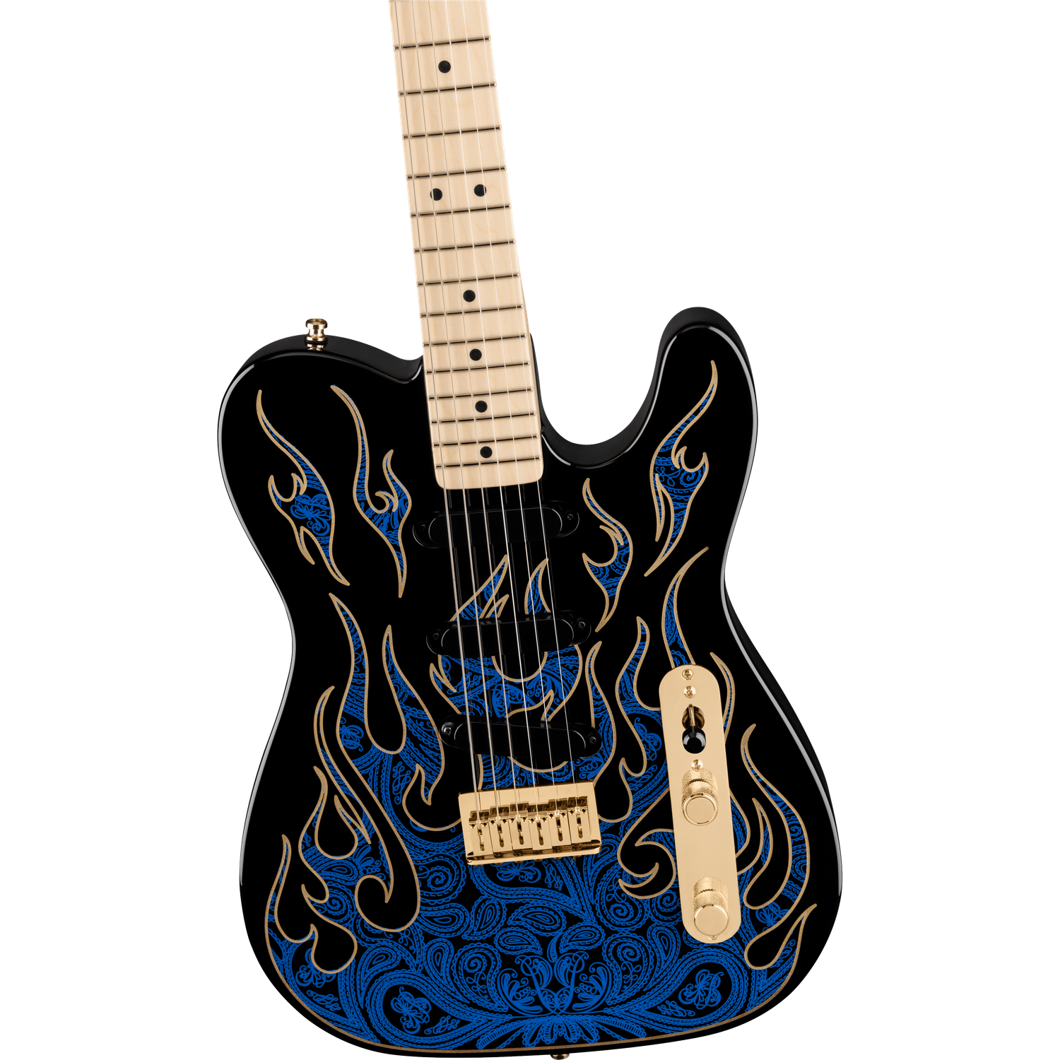 Fender Electric Guitars Fender James Burton Telecaster Electric Guitar, Maple Fingerboard, Blue Paisley Flames