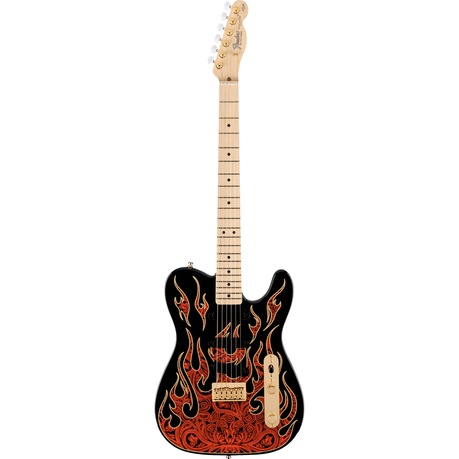 Fender Electric Guitars Fender James Burton Telecaster Electric Guitar, Maple Fingerboard, Red Paisley Flames