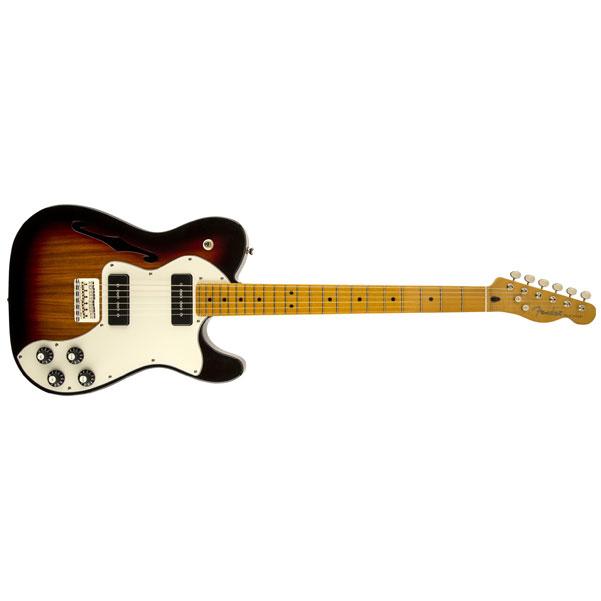 fender electric guitars fender modern player telecaster thinline deluxe electric guitar - 2 tone sunburst