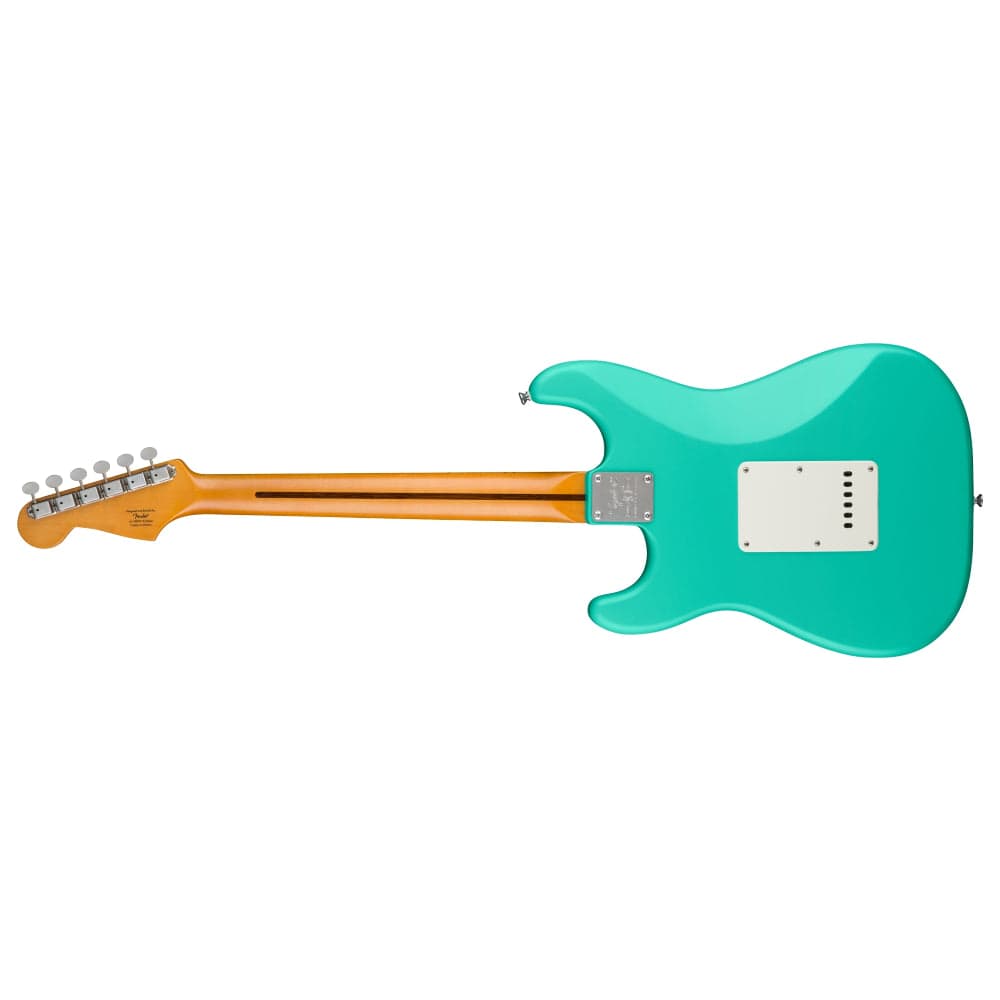 fender electric guitars fender squier 40th anniversary stratocaster vintage edition 6 string electric guitar #color_satin-sea-foam-green