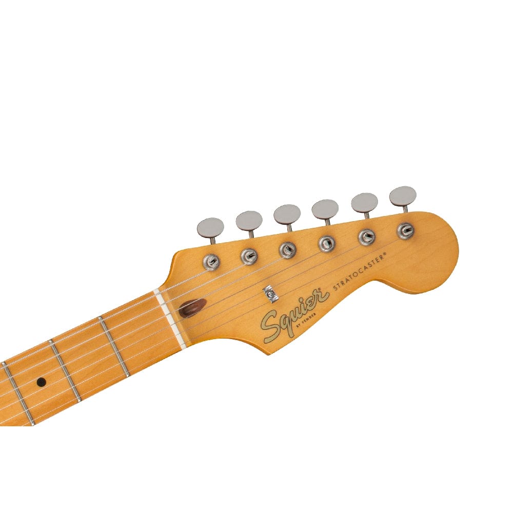 fender electric guitars fender squier 40th anniversary stratocaster vintage edition 6 string electric guitar #color_satin-sea-foam-green