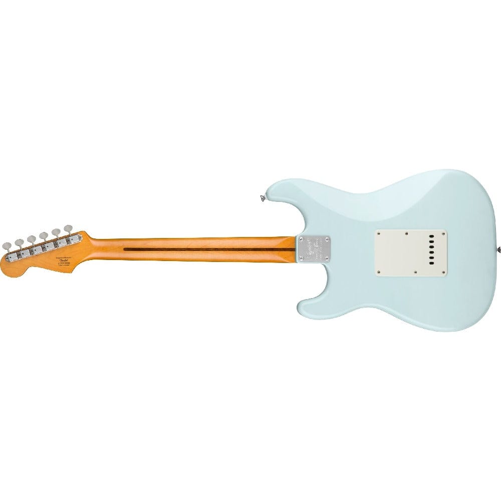 fender electric guitars fender squier 40th anniversary stratocaster vintage edition 6 string electric guitar #color_satin-sonic-blue