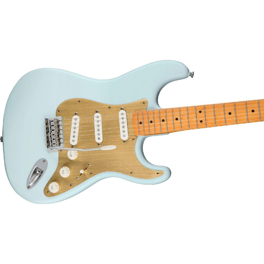 fender electric guitars fender squier 40th anniversary stratocaster vintage edition 6 string electric guitar #color_satin-sonic-blue
