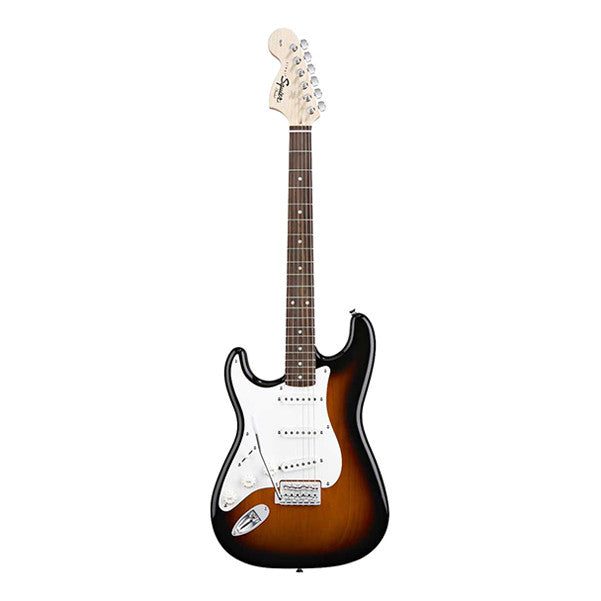 fender electric guitars fender squier affinity stratocaster left handed electric guitar - brown sunburst