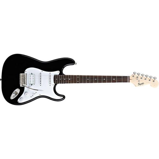 fender electric guitars fender squier bullet stratocaster hss electric guitar with tc guitar pedals bundle #color_black-w-pedals