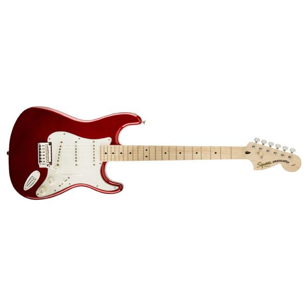 fender electric guitars fender squier standard stratocaster electric guitar - candy apple red