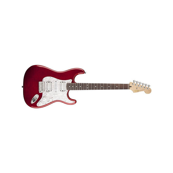 fender electric guitars fender squier stratocaster deluxe hsh electric guitar - crimson red