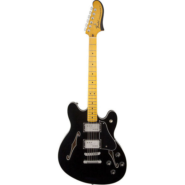 fender electric guitars fender starcaster semi-hollow body electric guitar w/ maple - black
