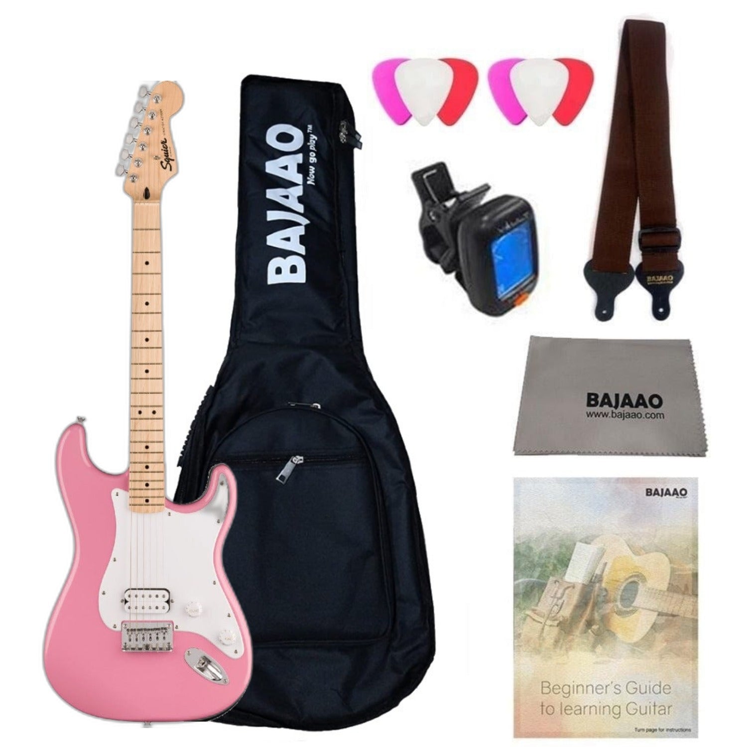 Fender Electric Guitars Flash Pink / Maple / Standard Fender Squier Sonic Stratocaster HT H 6 String Electric Guitar