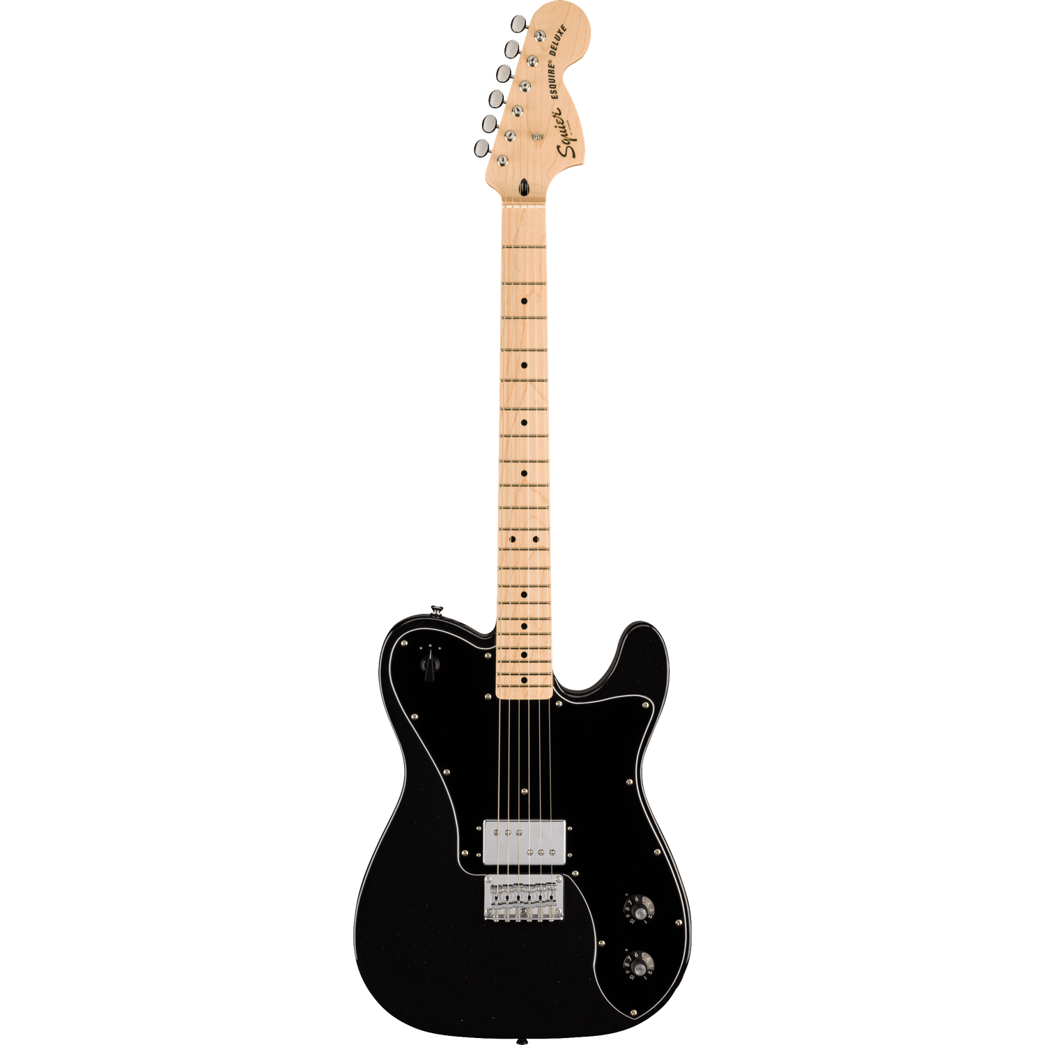 Fender Electric Guitars Metallic Black Fender Paranormal Esquire Deluxe Maple 6 String Electric Guitar