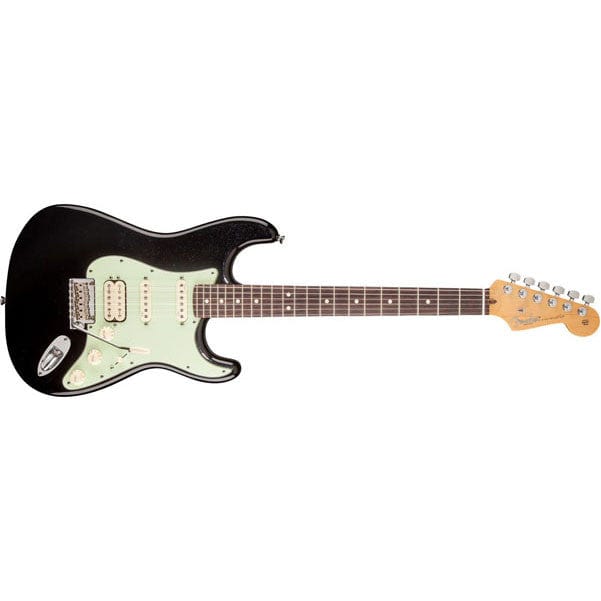 fender electric guitars mystic black fender american deluxe stratocaster plus hss - rosewood
