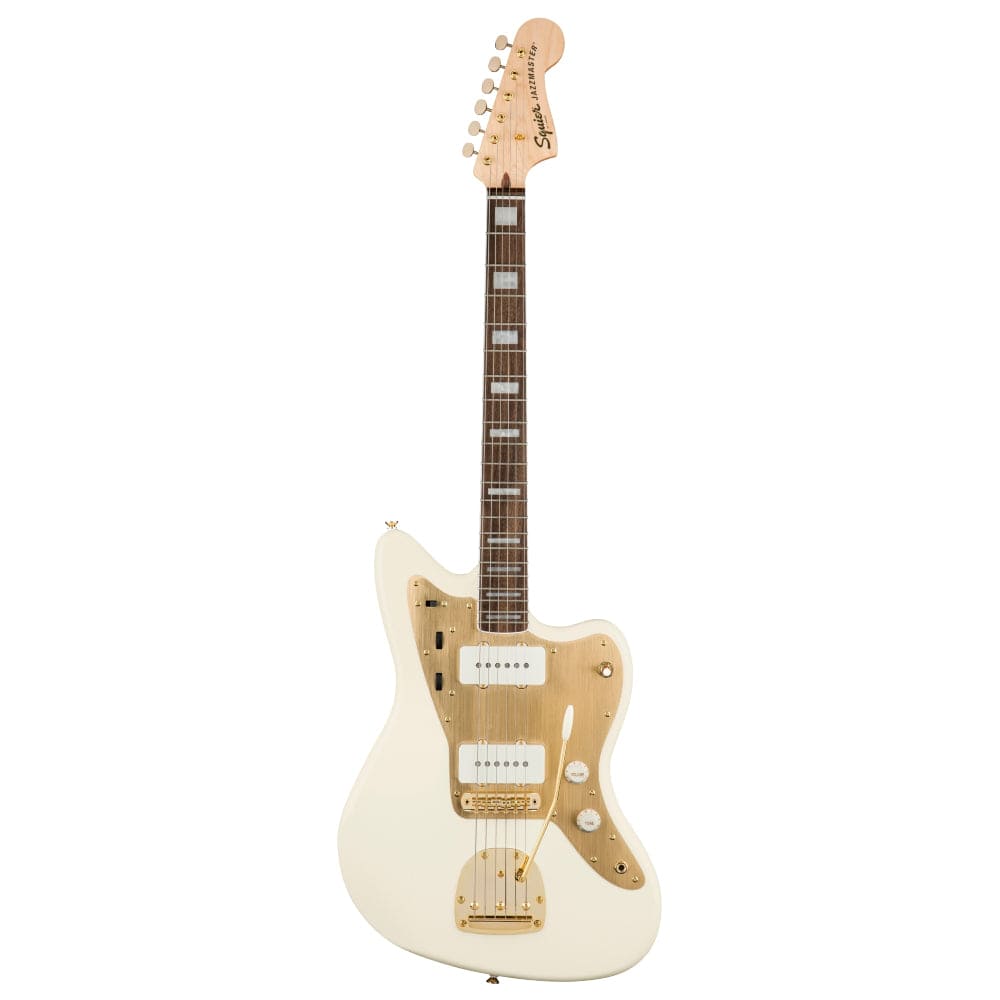 fender electric guitars olympic white fender 40th anniversary jazzmaster gold edition 6 string electric guitar #color_olympic-white