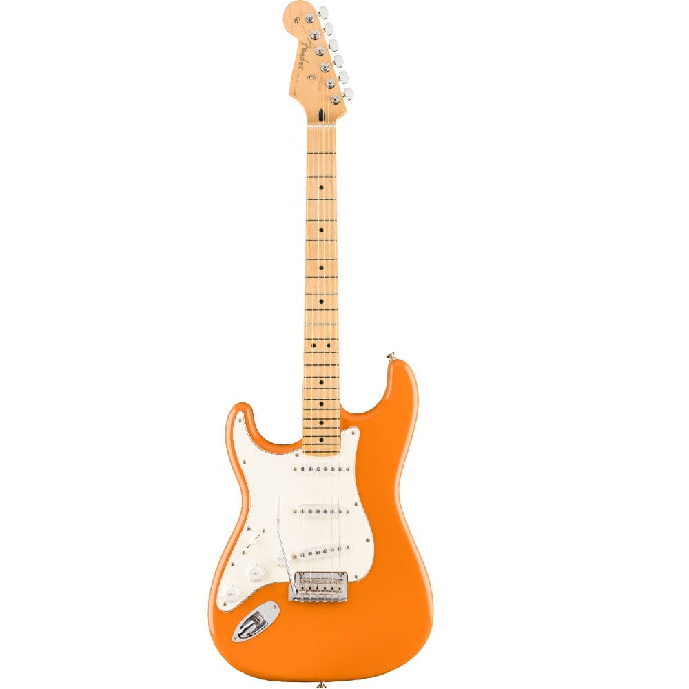 fender electric guitars orange capri / maple fender player stratocaster 6 string electric guitar - left handed