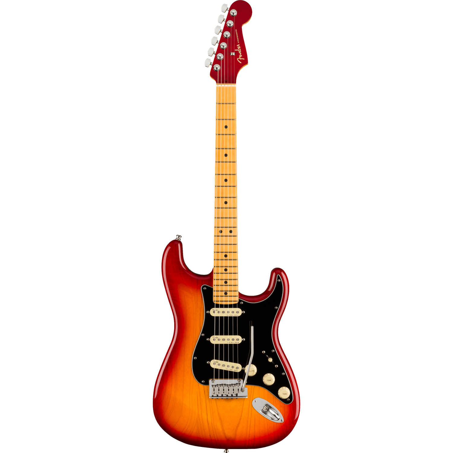 Fender Electric Guitars Plasma Red Burst Fender American Ultra Luxe SSS Stratocaster Electric Guitar