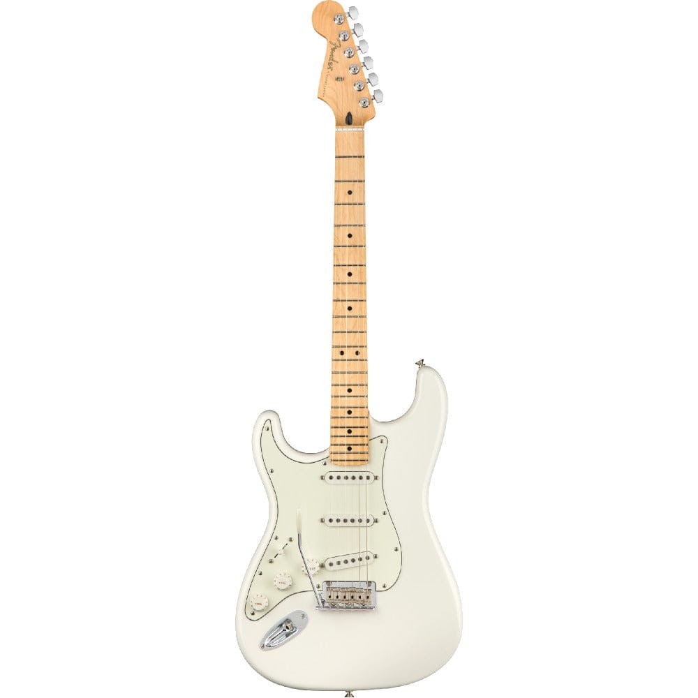 fender electric guitars polar white / maple fender player stratocaster 6 string electric guitar - left handed