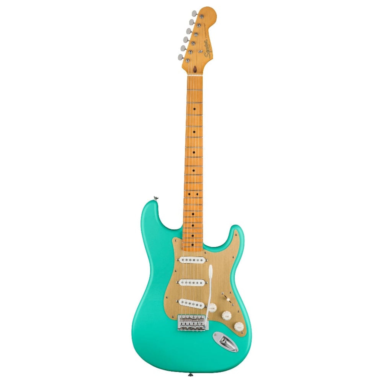 fender electric guitars satin sea foam green fender squier 40th anniversary stratocaster vintage edition 6 string electric guitar #color_satin-sea-foam-green