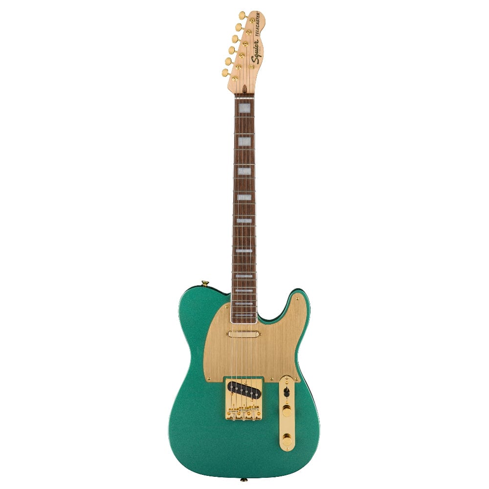 fender electric guitars sherwood green / indian laurel fender squier 40th anniversary telecaster gold edition electric guitar #color_sherwood-green,fretboard_indian-laurel