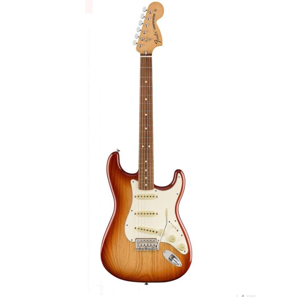 fender electric guitars sienna sunburst fender vintera series 70s stratocaster 6 string electric guitar #color_sienna-sunburst