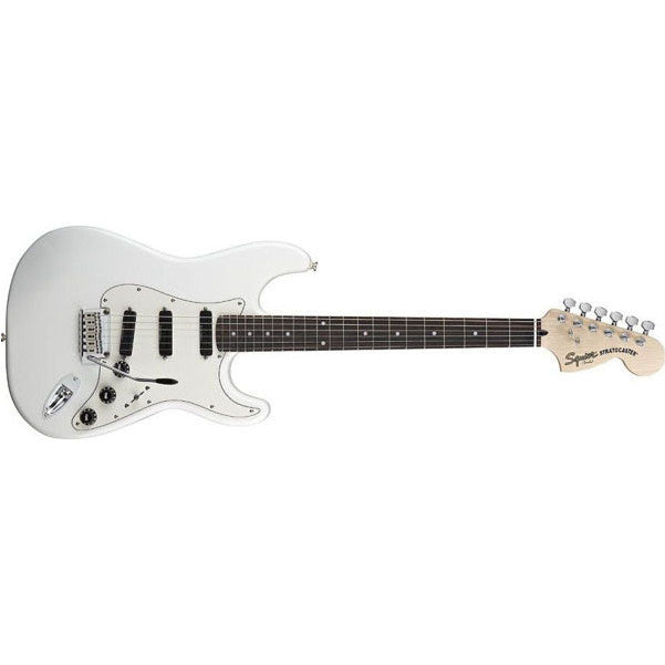 fender electric guitars squier by fender deluxe hot rails stratocaster, rosewood fretboard - olympic white