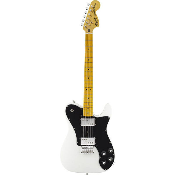 fender electric guitars squier by fender vintage modified telecaster deluxe electric guitar - olympic white