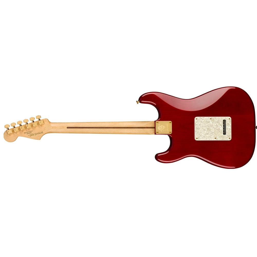 fender electric guitars transparent cherry fender tash sultana stratocaster electric guitar - transparent cherry