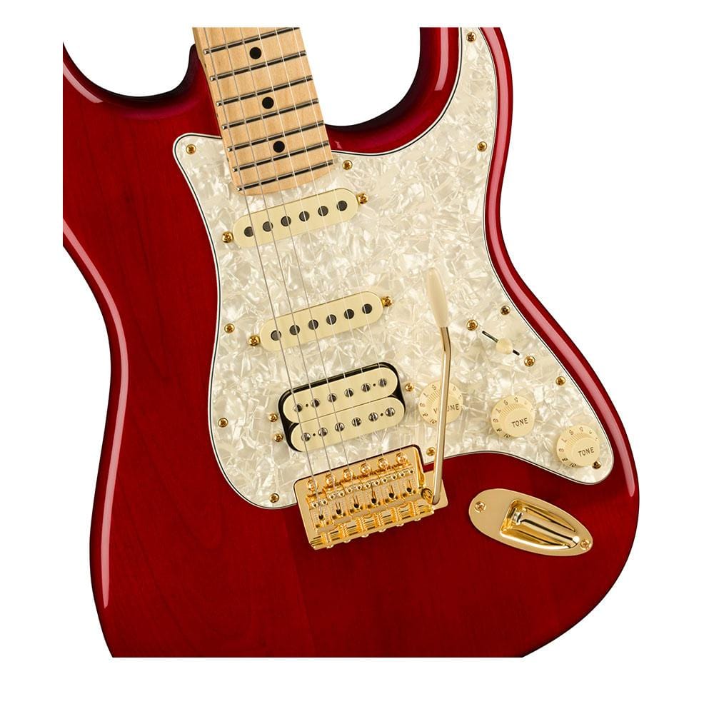 fender electric guitars transparent cherry fender tash sultana stratocaster electric guitar - transparent cherry