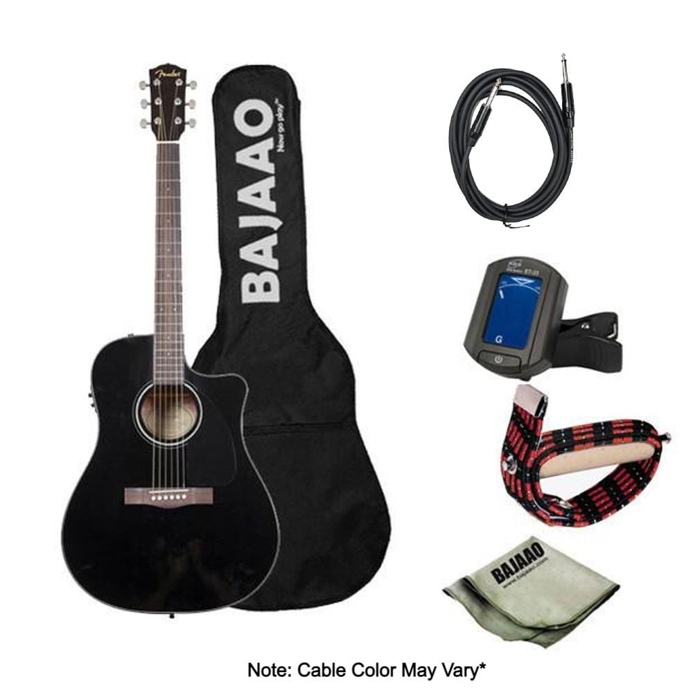 fender electro acoustic guitar bundles black fender cd60ce dreadnought acoustic-electric guitar bundle