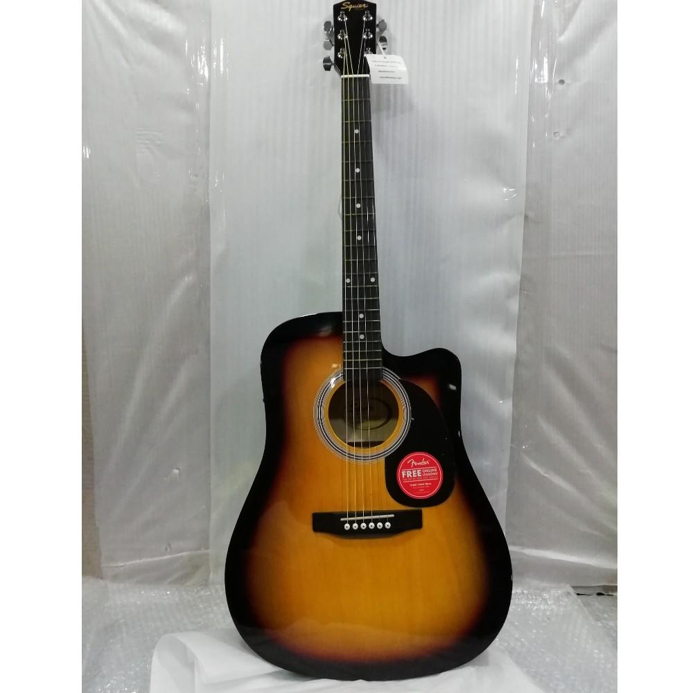 fender electro acoustic guitars 475494 fender sa105ce electro - acoustic guitar - sunburst - open box b stock #barcode_475494