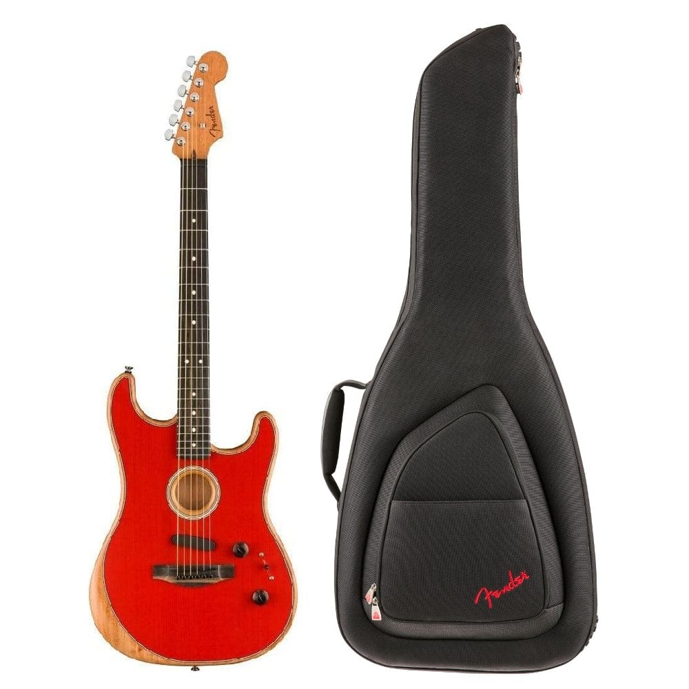 fender electro acoustic guitars dakota red fender acoustasonic stratocaster 6-strings electro acoustic guitar with gig bag#color_dakota-red