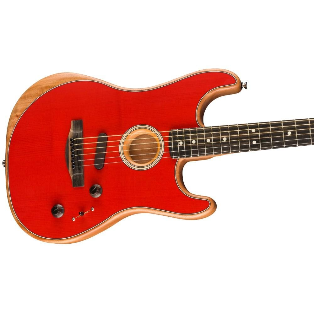 fender electro acoustic guitars fender acoustasonic stratocaster 6-strings electro acoustic guitar with gig bag#color_dakota-red