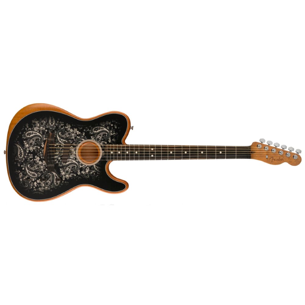 fender electro acoustic guitars fender american acoustasonic telecaster 6 string electro acoustic guitar #color_black-paisley